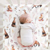 Picture of GRSSDER Stretchy Ultra Soft Jersey Knit Fitted Pack n Play Sheets Set 2 Pack, Fit Portable/Mini Crib, Playards Mattress Pads Safe and Snug, Pretty Fox for Baby Girls
