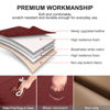Picture of 2 Pack Leather Front Car Seat Cover Bottom Car Seat, Anti-Slip and Full Wrap Driver Car Seat Protectors with Storage Pocket, Luxury Waterproof Bottom Auto Seat Cushion Pad Mat for Most Vehicles(Red)