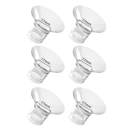 Picture of NaNaLazy 6pcs Flange Insert 17mm, Compatible with Medela/TSRETE/momcozy S9/S10/S12/S9pro/S12pro Universal, Wearable Breast Pump Shield and Milk Collector Accessory (24mm)