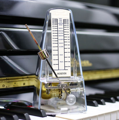 Picture of HOSEYIN Mechanical Metronome, Universal Metronome for Piano, Guitar, Violin, and Other Instruments (Transparent)