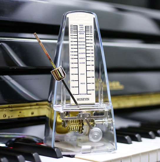 Picture of HOSEYIN Mechanical Metronome, Universal Metronome for Piano, Guitar, Violin, and Other Instruments (Transparent)