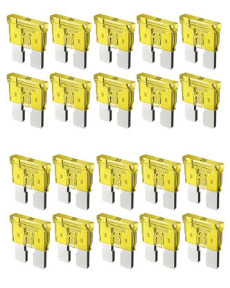 Picture of Riseuvo 20pcs 20A Standard Car Fuses - 20 AMP Automotive Fuses(ATO/APR/ATS), 32V (12/24V) Blade Fuse for RV/Truck/SUV