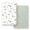 Picture of GRSSDER Pack n Play Sheets Fitted 2 Pack, Stretchy Ultra Soft Pack and Play Sheets, Universal Fitted Portable/Mini Crib Mattresses Snug and Safe, Jersey Crib Sheets for Boys, Dinosaurs