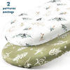 Picture of Stretchy Ultra Soft Fitted Bassinet Sheets Set 2 Pack, Cradle Sheet Universal Fit for Rectangle, Oval or Hourglass Bassinet Pad/Mattress Safe and Snug, Stylish Watercolor Flora and Olive