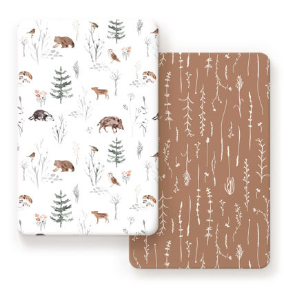 Picture of Pack n Play Sheets Fitted 2 Pack, Stretchy Ultra Soft Jersey Knit Pack and Play Sheets, Universal Fitted Portable/Mini Crib Mattresses Snug and Safe, Stylish Pattern of Jungle Animals