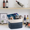 Picture of OIAHOMY Storage Basket, Woven Baskets for Storage, Cotton Rope Basket for toys,Towel Baskets for Bathroom - Pack of 3,White Blue