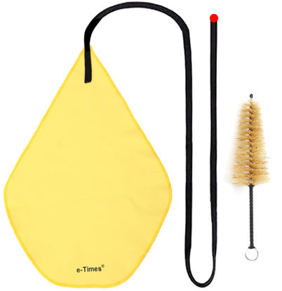 Picture of Clarinet Cleaning Kit, Clarinet Cleaning Cloth & Swab Suitable Clarinet, Cotton Silk & Mouthpiece Brush Can Effectively Clean Dirt