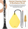 Picture of Clarinet Cleaning Kit, Clarinet Cleaning Cloth & Swab Suitable Clarinet, Cotton Silk & Mouthpiece Brush Can Effectively Clean Dirt