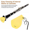 Picture of Clarinet Cleaning Kit, Clarinet Cleaning Cloth & Swab Suitable Clarinet, Cotton Silk & Mouthpiece Brush Can Effectively Clean Dirt