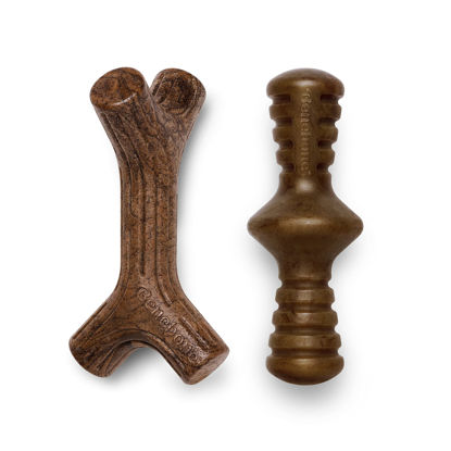 Picture of Benebone 2-Pack Maplestick/Zaggler Durable Dog Chew Toys, Real Maplewood, Real Bacon, Made in USA Small