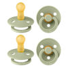Picture of BIBS Colour Pacifier 4-Pack, BPA Free Dummy Pacifier, Round Nipple. Natural Rubber Latex, Made in Denmark, Size 2 (6-18 Months), Sage
