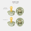 Picture of BIBS Colour Pacifier 4-Pack, BPA Free Dummy Pacifier, Round Nipple. Natural Rubber Latex, Made in Denmark, Size 2 (6-18 Months), Sage