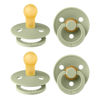Picture of BIBS Colour Pacifier 4-Pack, BPA Free Dummy Pacifier, Round Nipple. Natural Rubber Latex, Made in Denmark, Size 1 (0-6 Months), Sage