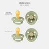 Picture of BIBS Colour Pacifier 4-Pack, BPA Free Dummy Pacifier, Round Nipple. Natural Rubber Latex, Made in Denmark, Size 1 (0-6 Months), Sage