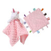 Picture of CREVENT Cozy Plush Baby Security Blanket Loveys for Baby Girls, Minky Dot Front + Sherpa Backing with Animal Face (Pink Unicorn + Tag)