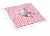 Picture of CREVENT Cozy Plush Baby Security Blanket Loveys for Baby Girls, Minky Dot Front + Sherpa Backing with Animal Face (Pink Unicorn + Tag)
