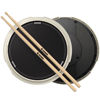 Picture of Drum Practice Pad, Donner Drummer Practice Pad - Quiet Drum Pad with Removable Snare Simulation Built-in 800 Steel Balls, Drum Sticks, 40 Standard Rudiments, 12 Inches, White