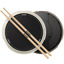 Picture of Drum Practice Pad, Donner Drummer Practice Pad - Quiet Drum Pad with Removable Snare Simulation Built-in 800 Steel Balls, Drum Sticks, 40 Standard Rudiments, 12 Inches, White