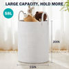 Picture of Woven Rope Laundry Hamper Basket by YOUDENOVA, 58L Tall Laundry Basket, Baby Nursery Hamper for Blanket Storage, Clothes Hamper for Laundry in Bedroom-Large-Pure White