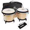 Picture of Bongo Drum Set for Adults Kids Beginners Professionals, Upgrade Packaging, Set of 6 and 7 inch Tunable Percussion Instruments, Natural Animal Hides Hickory Shells Wood Metal with Tuning Wrench