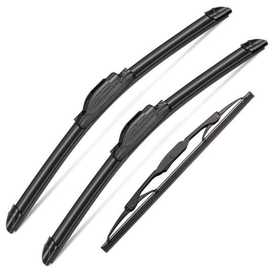 Picture of 3 Wipers Set for Dodge Caliber 2007 2008 2009 2010 2011 2012, Windshield Wiper Blades Original Equipment Replacement Front and Rear- 24"/17"/11T" (Pack of 3) J- HOOK