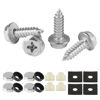 Picture of LivTee Rustproof License Plate Screws for Securing License Plates Frames and Covers on Cars and Trucks, 4 Sets Premium Stainless Steel Self Tapping Mounting Bolts, Silver