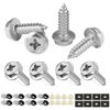 Picture of LivTee Rustproof License Plate Screws for Securing License Plates Frames and Covers on Cars and Trucks, 8 Set Premium Stainless Steel Self Tapping Mounting Bolts, Silver