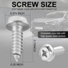 Picture of LivTee Rustproof License Plate Screws for Securing License Plates Frames and Covers on Cars and Trucks, 8 Set Premium Stainless Steel Self Tapping Mounting Bolts, Silver