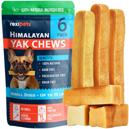 Picture of 100% Natural Yak Cheese Himalayan Made Chews for All Breeds - Lactose Free Yak Chews for Small, Medium & Large Dogs - Dental Cleaning Dog Chews Agressive Chewers - Long Lasting Odor & Gluten Free