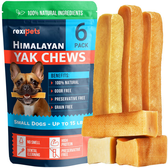 Picture of 100% Natural Yak Cheese Himalayan Made Chews for All Breeds - Lactose Free Yak Chews for Small, Medium & Large Dogs - Dental Cleaning Dog Chews Agressive Chewers - Long Lasting Odor & Gluten Free