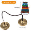 Picture of Boao Tibetan Tingsha Cymbals Meditation Chime Bells with Tibetan Drawstring Cloth Bag, 6.3 cm Meditation Chime Bells, for Percussion Instrument (2 Dragons with Bell Embossed)