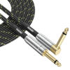 Picture of FEMORO Guitar Cables 10 ft 2 Pack, Instrument Cable Electric Guitar 22AWG Amp 1/4 Quarter Inch Cord TS Audio Chord Right Angle for AV Receiver Bass Amplifier AMP Piano Keyboard Mixer