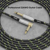 Picture of FEMORO Guitar Cables 10 ft 2 Pack, Instrument Cable Electric Guitar 22AWG Amp 1/4 Quarter Inch Cord TS Audio Chord Right Angle for AV Receiver Bass Amplifier AMP Piano Keyboard Mixer