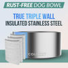 Picture of Coldest Dog Bowl, Anti Rust Metal & Non Slip Dog Bowls Large, Spill Proof Heavy Duty 3 Layers Insulated Dog Bowl, Food & Water Bowl for Dogs, Cats, Dishwasher Safe (200 oz, Polished Stainless Steel)