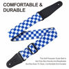 Picture of Nefelibata Guitar Strap-2" Wide Double Layer Cotton Original Design Adjustable Guitar Straps with Long Leather Ends for Bass, Electric & Acoustic, Best Gifts for Kids,Guitarists (Blue Plaid)