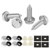 Picture of LivTee Rustproof License Plate Screws for Securing License Plates Frames and Covers on Cars and Trucks, 4 Sets Premium Stainless Steel Self Tapping Mounting Bolts, Silver