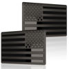 Picture of Embossed 3D Metal All Black American Flag Emblem Decal Stickers (1 Pair), Matte Black 5" x 3" Patriotic USA US Flag Car Decals Bumper Stickers for Truck, Window, Motorcycle, Support US Military