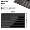 Picture of Embossed 3D Metal All Black American Flag Emblem Decal Stickers (1 Pair), Matte Black 5" x 3" Patriotic USA US Flag Car Decals Bumper Stickers for Truck, Window, Motorcycle, Support US Military