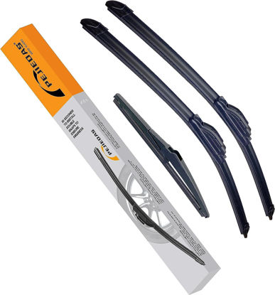 Picture of PEJIEDAS 26"+18" Front Wiper Blade + 9" Rear Wiper Blade Set for Hyundai Veloster 2012-2017 OE Genuine Quality/Original Style (Pack of 3)