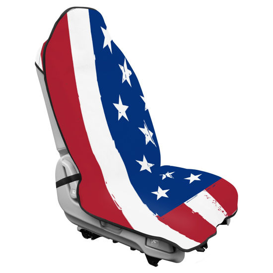 Picture of lebogner Waterproof Seat Cover, Sweating Towel for Post Gym Workout, Running, Swimming, and Beach, Universal Fit Anti-Slip Seat Protector for Cars, and Trucks, Machine Washable, American Flag Design