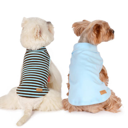 Picture of KYEESE 2Pack Dog Sweater Stretchy Dog Clothes Soft Dachshund Clothes Warm Dog Coats Dog Sweaters for Small Dogs Male Turtleneck Small Dog Sweaters Pullover Dog Sweatshirt