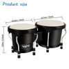 Picture of VANPHY Bongo Drum 4'' and 5'' Set for Adults Beginners Tunable Natural Skin Bongos Percussion Instruments With Tuning Wrench and Gift Box (Black)