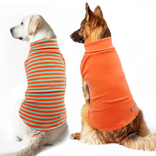 Picture of KYEESE 2Pack Dog Sweater Stretchy Large Dog Sweater Pullover Dog Sweatshirt Soft Dog Sweaters for Medium Dogs Male Warm Dog Coats Turtleneck Dog Clothes