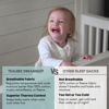 Picture of Tealbee Dreamsuit: Toddler Sleep Sack with Feet 3T 4T - 1.2 TOG All Season Baby Wearable Blanket for Walkers - Rayon made from Bamboo, Organic Cotton Sleep Bag - Moons Stars