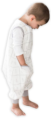 Picture of Tealbee DREAMSUIT: Toddler Sleep Sack with Feet 3T 4T - 1.2 TOG Four Season Baby Wearable Blanket for Walkers - Rayon made from Bamboo, Organic Cotton Sleeping Bag - Alphabet