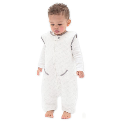 Picture of Tealbee Dreamsuit: Toddler Sleep Sack with Feet 2T 3T - 1.2 TOG All Season Baby Wearable Blanket for Walkers - Rayon made from Bamboo, Organic Cotton Sleeping Bag - Love Milk