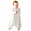 Picture of Tealbee Dreamsuit: Toddler Sleep Sack with Feet 2T 3T - 0.8 TOG Lightweight Baby Wearable Blanket for Walkers - Rayon Made from Bamboo, Organic Cotton Sleep Bag - Checkered