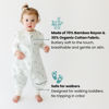 Picture of Tealbee DREAMSUIT: Toddler Sleep Sack with Feet 2T 3T - 0.8 TOG Lightweight Baby Wearable Blanket for Walkers - Rayon Made from Bamboo, Organic Cotton Sleeping Bag - Croissant