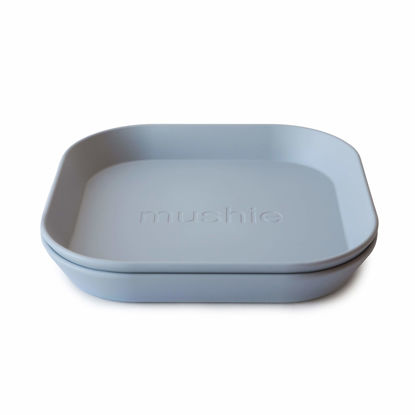 Picture of mushie Square Dinnerware Plates for Kids | Made in Denmark, Set of 2 (Cloud)