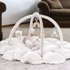 Picture of 5-in-1 Thick & Plush Baby Play Gym, Baby Play Mats for Floor, Tummy Time Mat with 6 Toys, Cat Bed, Dog Bed, Convertible Stage-Based Developmental from Baby to Toddler, Ball Pit, Pet Cushion, White